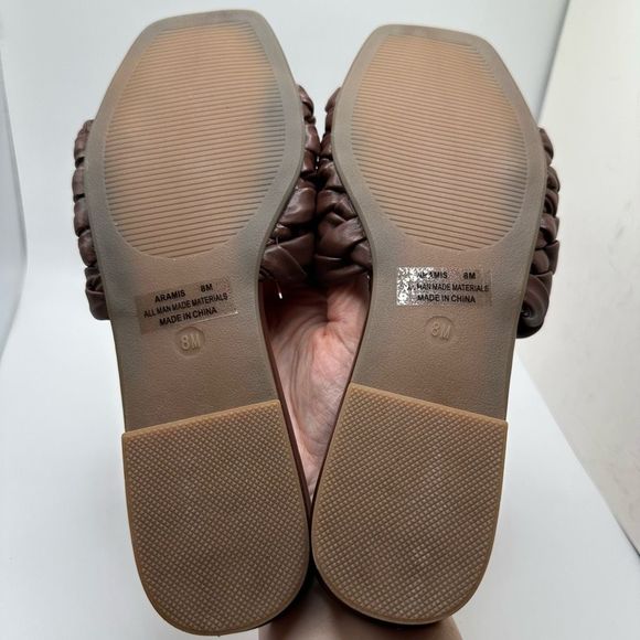 CUSHIONAIRE Women's woven slide sandal +Memory Foam 8 BROWN - Picture 5 of 7